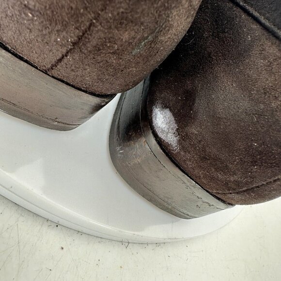 Stuart Weitzman Women Size 7B Dark Brown Suede Gancini Slip On Flat Loafer Shoes - Picture 14 of 15